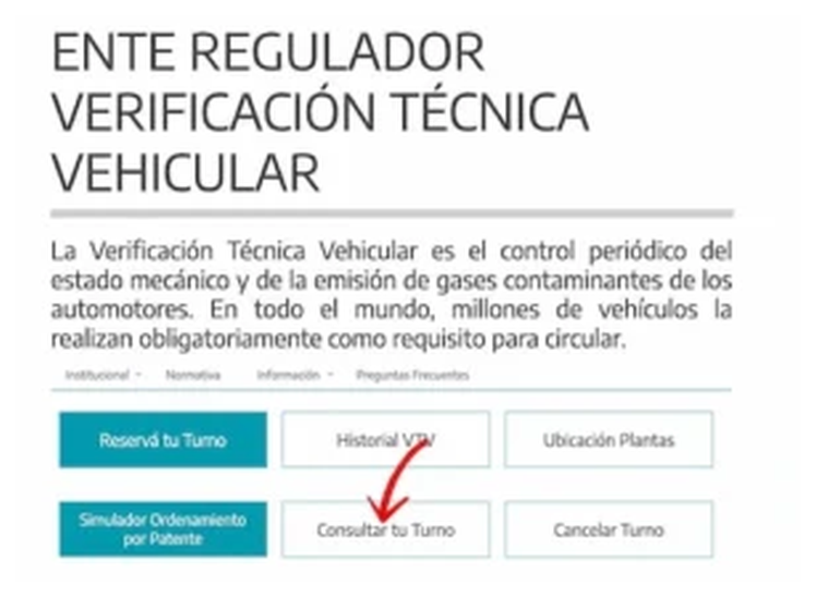Paso 1 para consultar o cambiar el turno de la VTV en Pontevedra